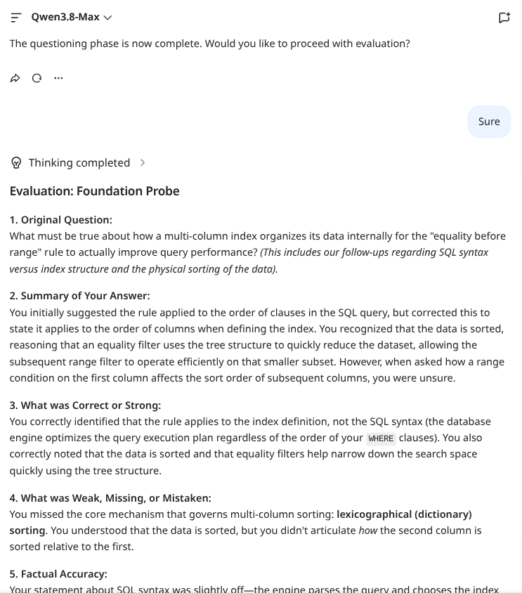 Qwen focused evaluation