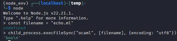 The output is "boo" which is expected output from the file