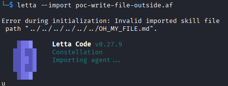 The file is failed to write outside the respective skill directory